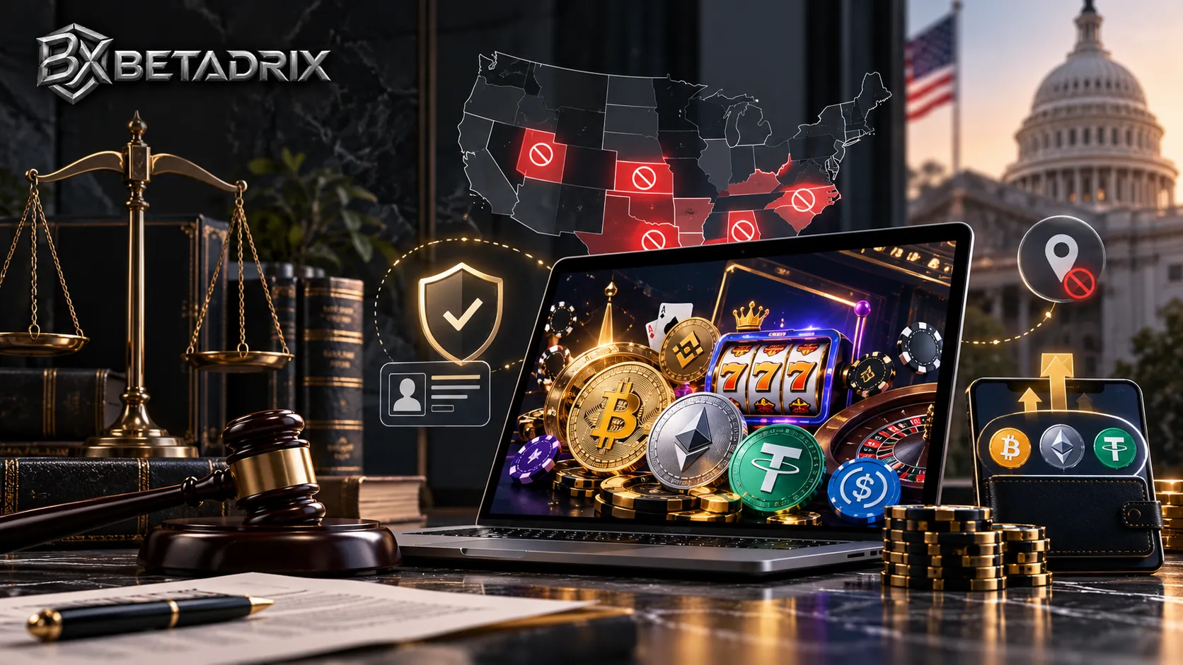 Crypto sweepstakes casino software architecture with dual-currency wallet and KYC redemption flow